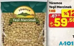 YÖREMCE YEŞİL MERCİMEK 1 KG fiyat ve kampanya bilgisi